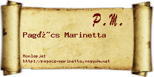 Pagács Marinetta névjegykártya